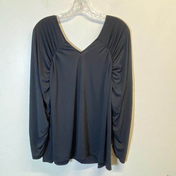 Eloquii Black V Neck 3/4 Sleeve Top Size 18/20 - Picture 5 of 9